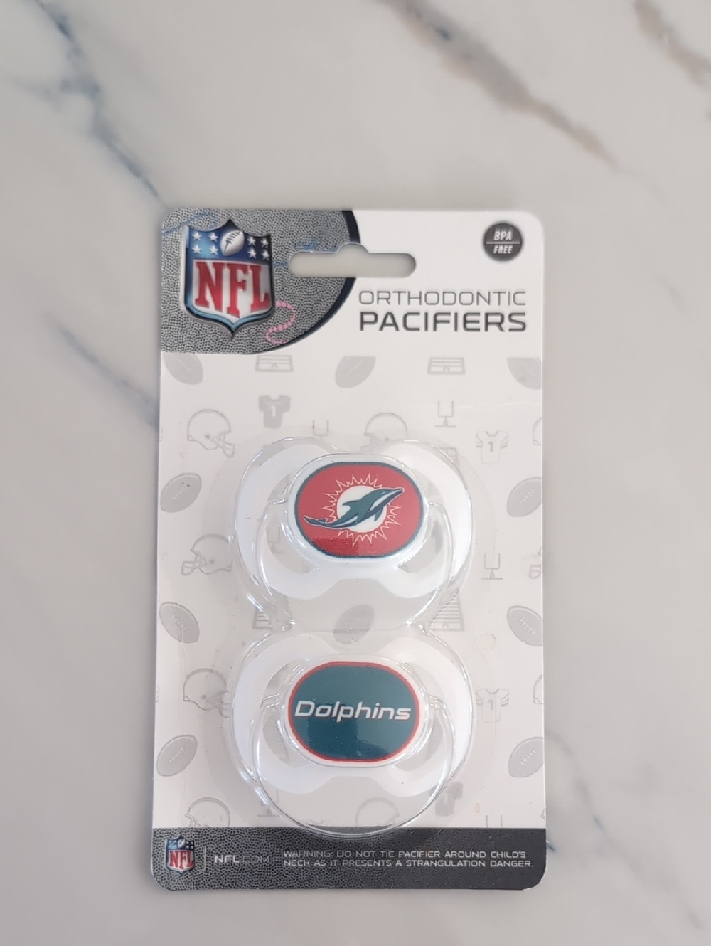 NFL Miami Dolphins Baby Pacifiers - Teal & Coral Accents